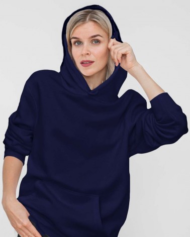 Navy Blue -Women's Hooded Sweatshirt