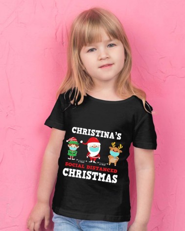 Girl- Social Distancing Christmas -Gender Neutral T-shirt