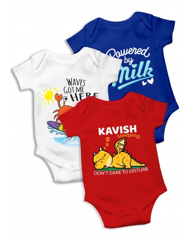 Powered By Milk Romper / T-shirt (pack of 3)