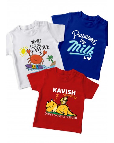 Powered By Milk Romper / T-shirt (pack of 3)