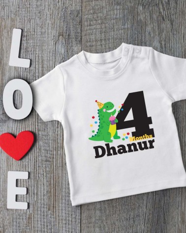 Dino Birthday, Monthly Romper