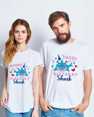 Birthday Shark, Mom Dad T-shirt