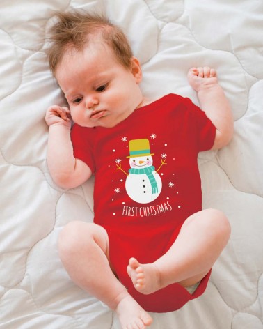 First Snow Man Romper