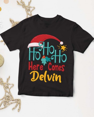 Kids- Ho Ho Ho Here Comes -Gender Neutral T-shirt